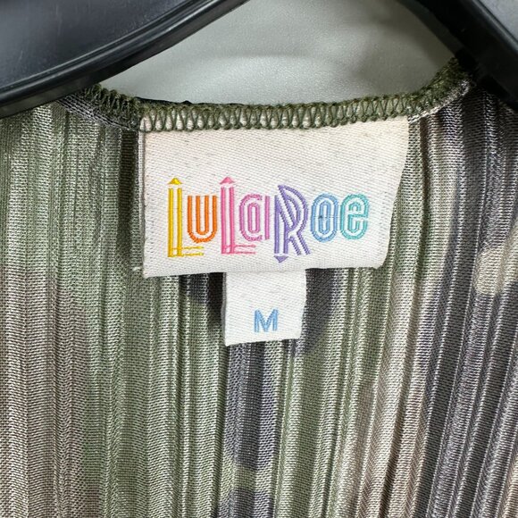 3/$25 LulaRoe Camo Shirley Kimono Duster Cardigan Top M Plisse Pleat Army Green - Picture 2 of 8